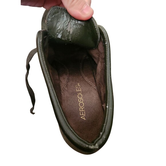 Aerosoles Women's Role Reversal Bootie Heel Green Suede Oxford Style Size 7 - Picture 6 of 14